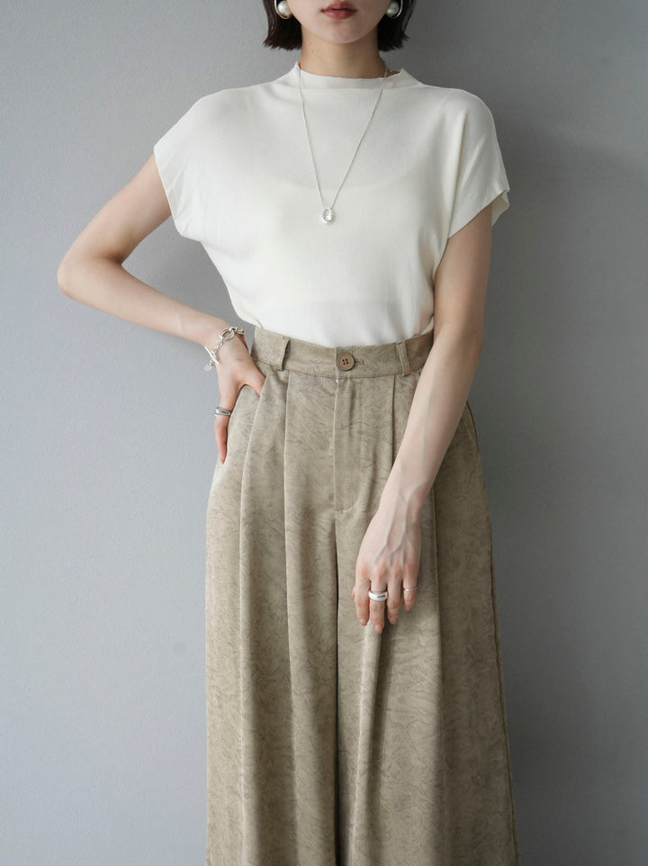 [Pre-order] Petite Neck Side Shirring Summer Knit Top/Ivory