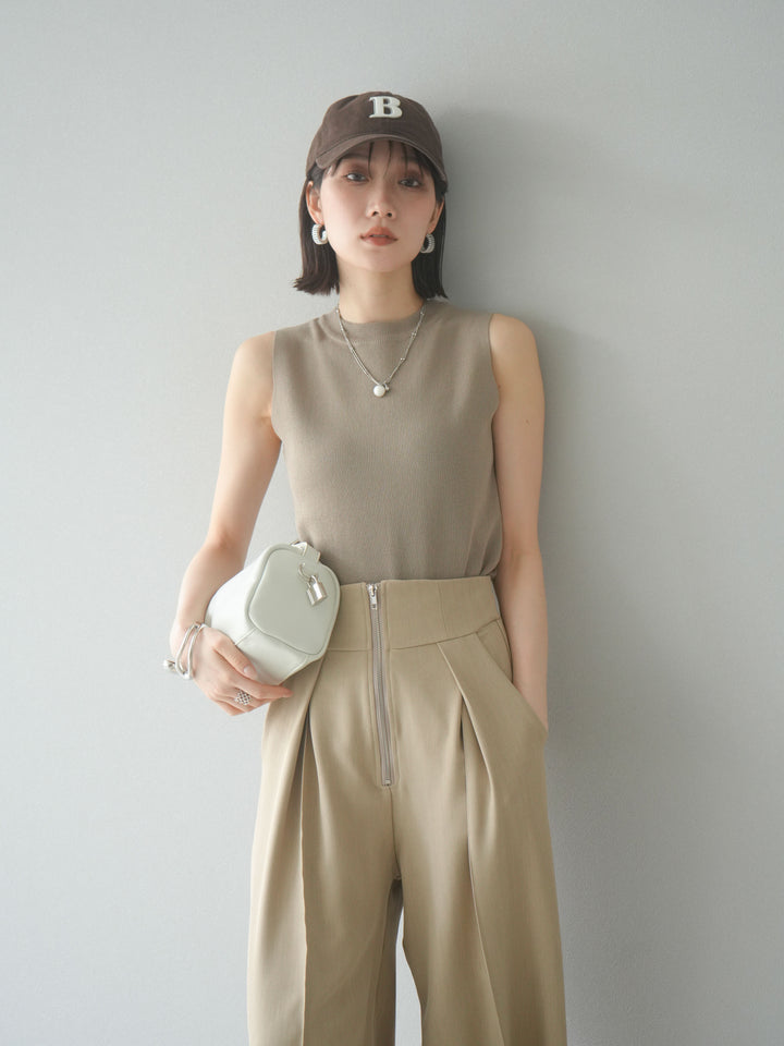 [予約]レーヨンニットタンクトップ/ベージュ