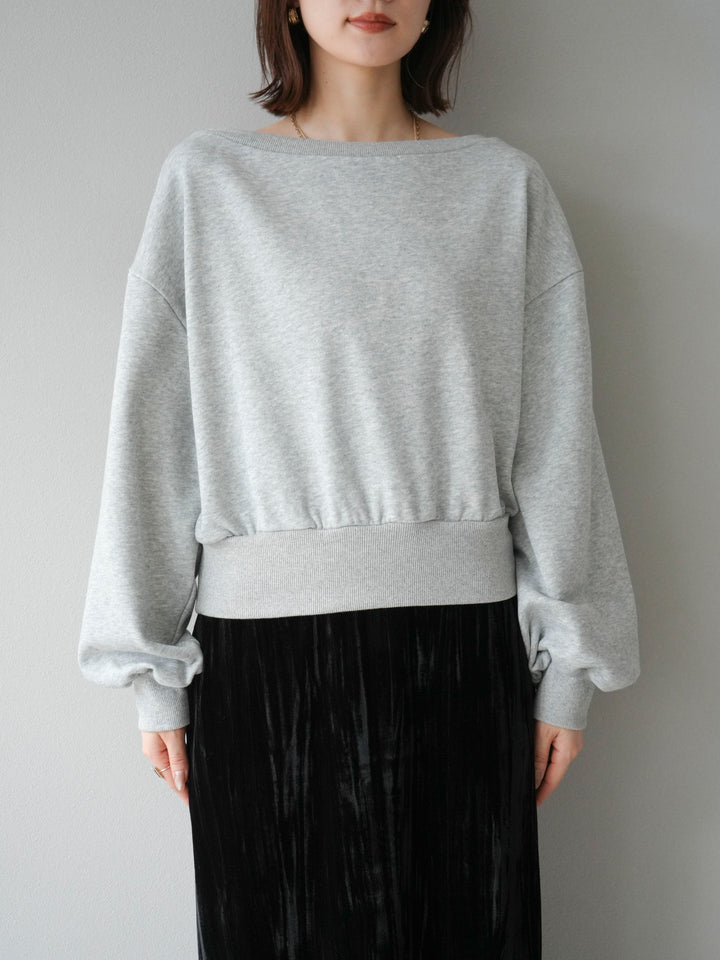 [予約]オフショルスウェットプルオーバー/杢グレー