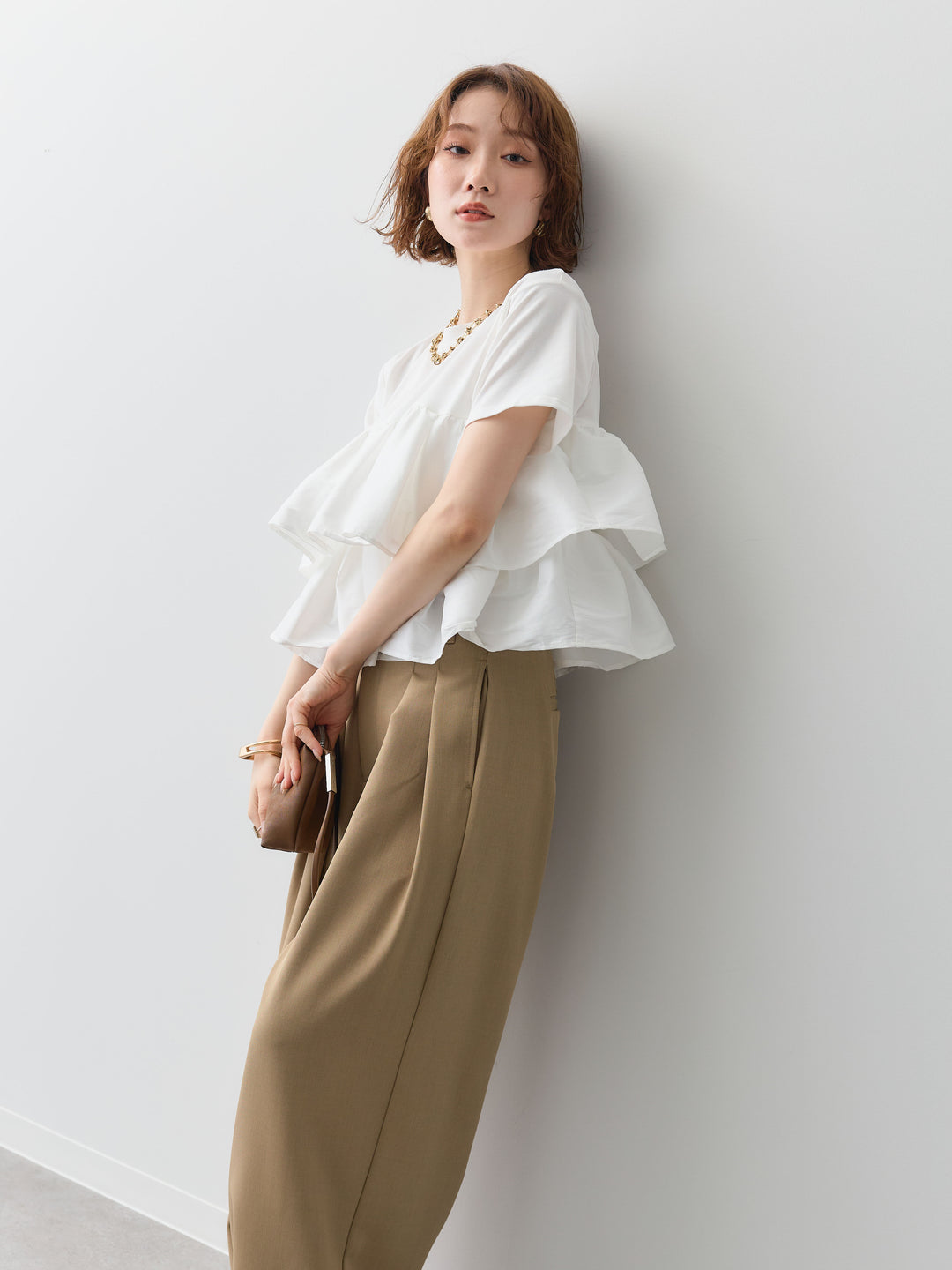 [SET]フリルティアードTEE+選べるアクセセット(2set)