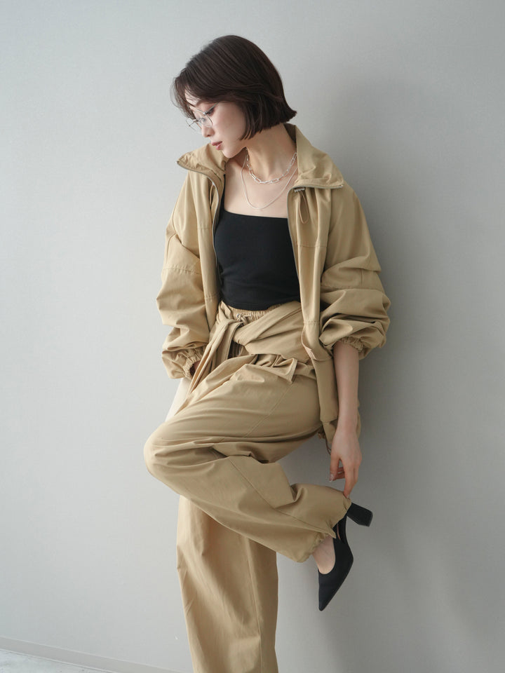 [予約]ビッグポケットコットンナイロンジップブルゾン/beige