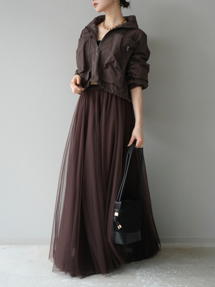 [予約]ポケットデザインショートブルゾン/ブラック