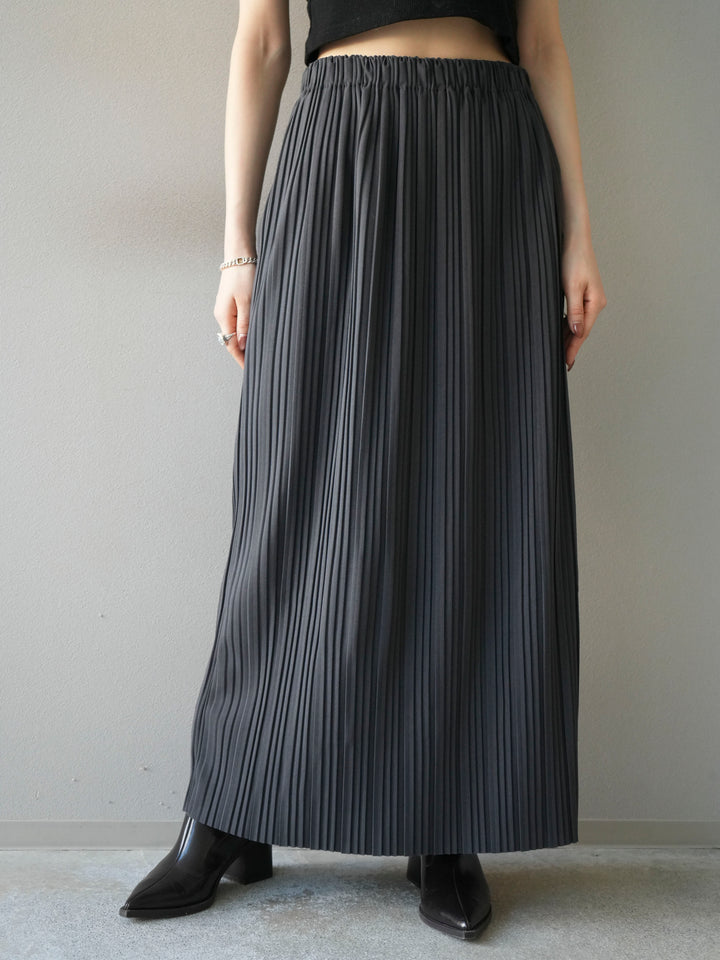 [予約]プリーツIラインスカート/charcoal