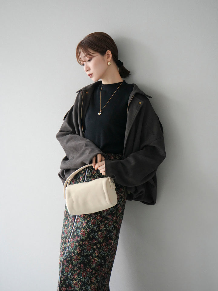 [SET] 麂皮外套上衣 + 小領法式針織上衣（2 組）