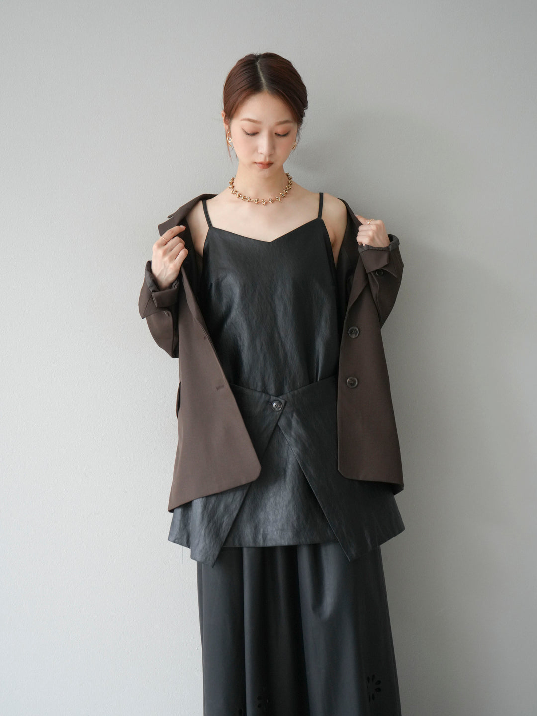 [予約]エステルオーバーテーラードジャケット/ブラウン