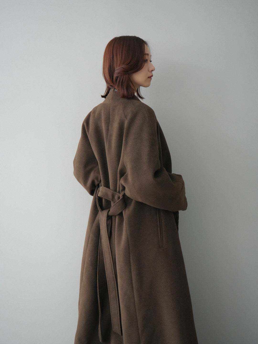 [SET]ハンドステッチ裏中綿ロングコート+モヘア衿付きボタンプルオーバー(2set)