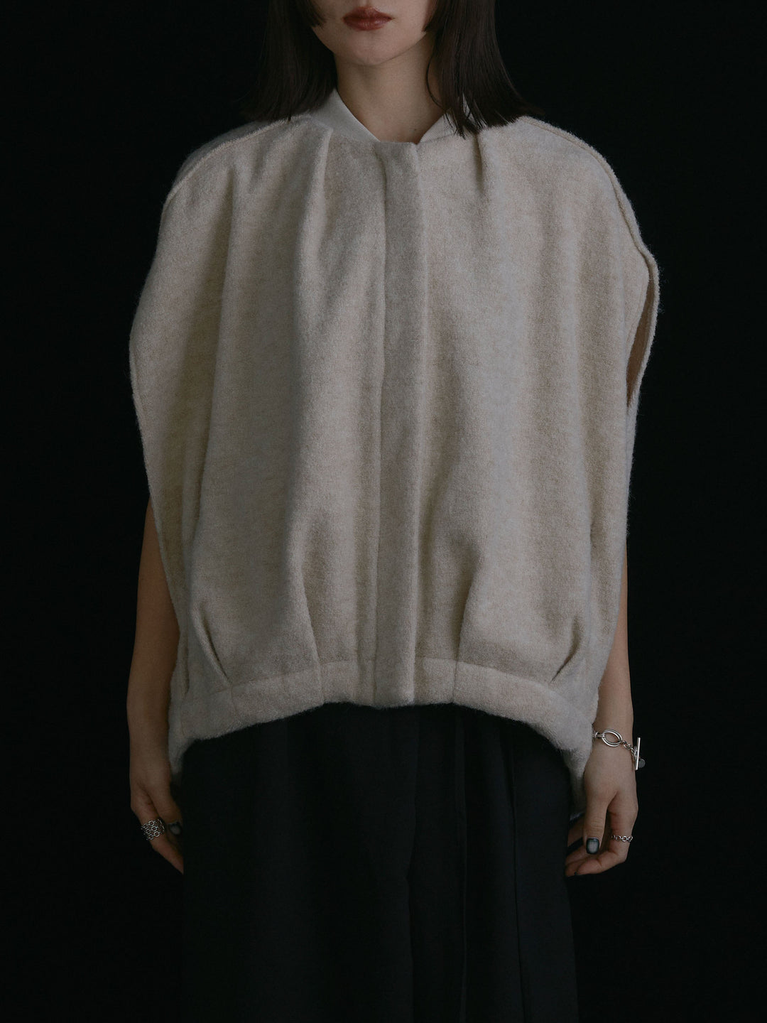 [予約]ウール混コクーンブルゾン/ベージュ