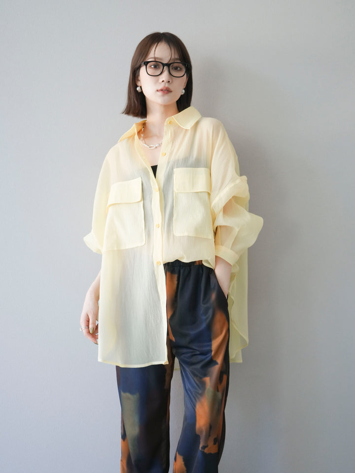 [予約]BIGポケットオーバーシアーシャツ/ライトイエロー