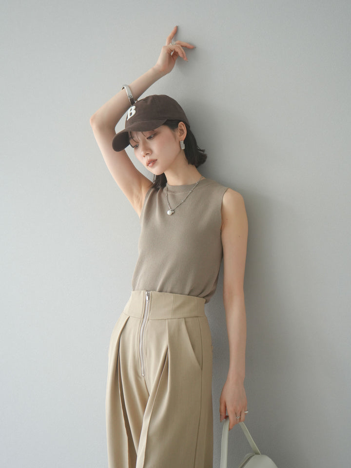 [予約]レーヨンニットタンクトップ/ベージュ