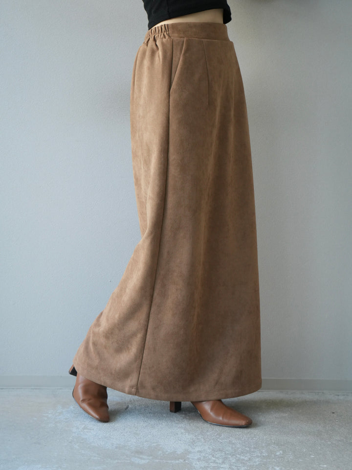 [予約]スエードタイトスカート/キャメル