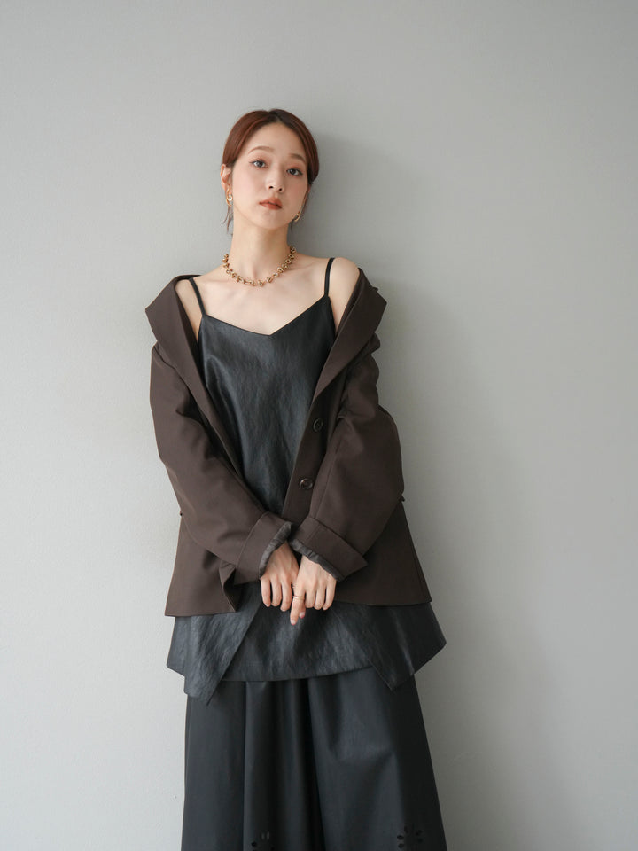[予約]エステルオーバーテーラードジャケット/ブラウン