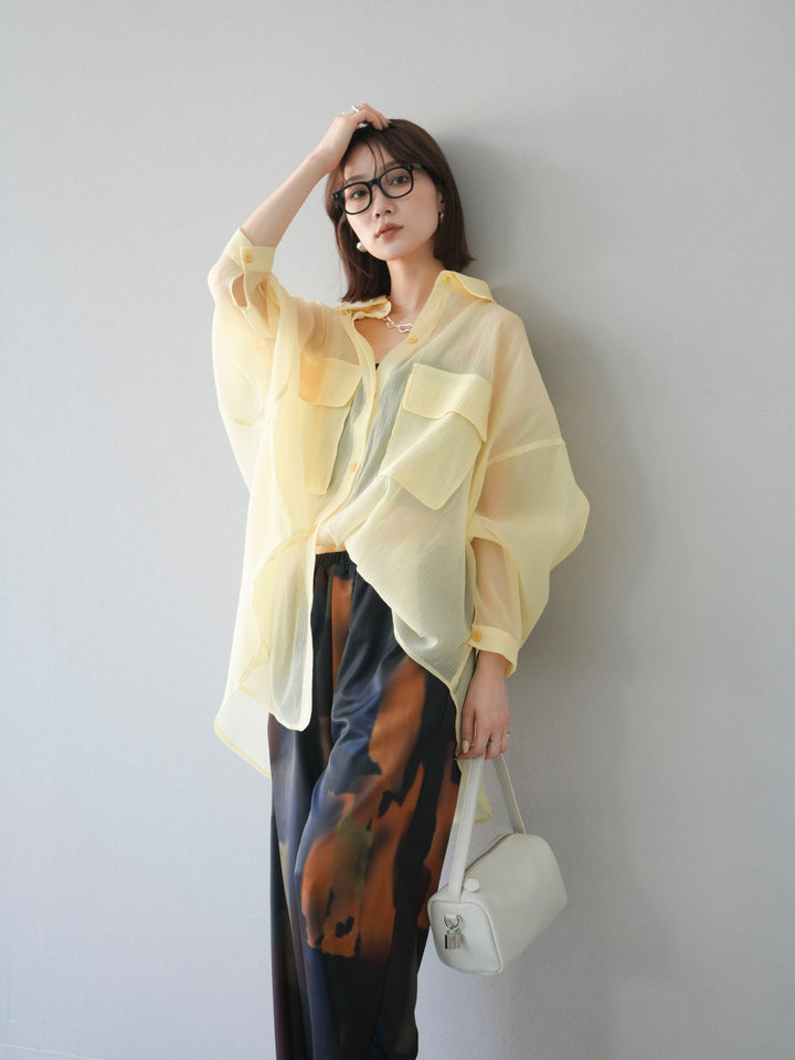 [予約]BIGポケットオーバーシアーシャツ/ライトイエロー