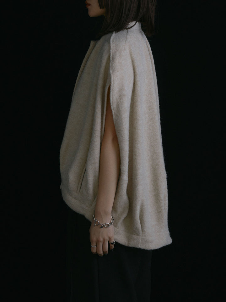 [予約]ウール混コクーンブルゾン/ベージュ