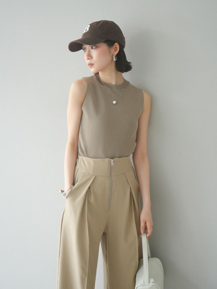 [予約]レーヨンニットタンクトップ/ベージュ