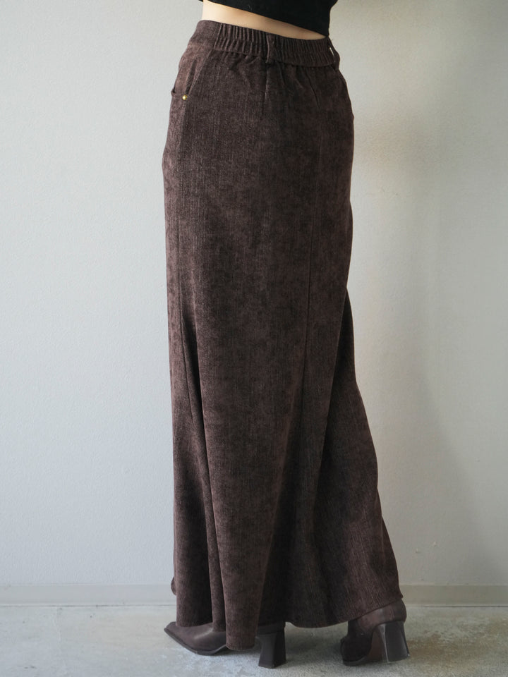 [予約]ベルベットマーメイドスカート/brown