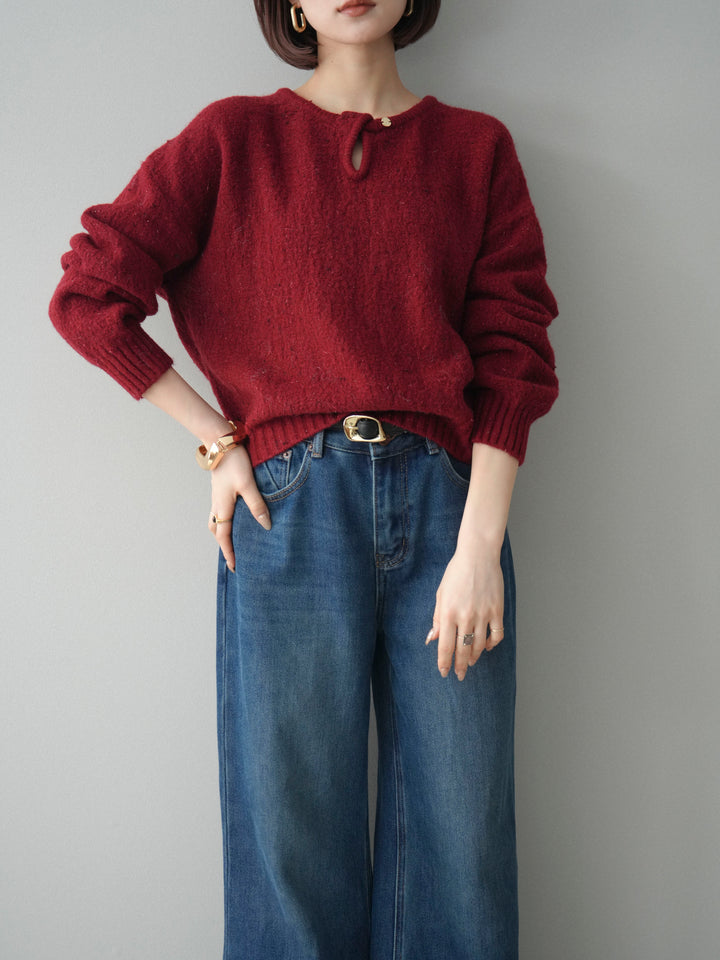 [SET]ツイストネックラメネップヤーンニットプルオーバー+ツイストネックラメネップヤーンニットプルオーバー(2set)