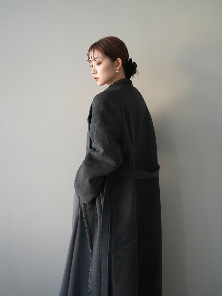 [SET]ハンドステッチ裏中綿ロングコート+ハンドステッチ裏中綿ロングコート(2set)