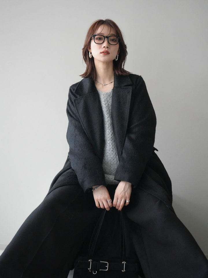 [予約]ソフトシャギーチェスターコート/black