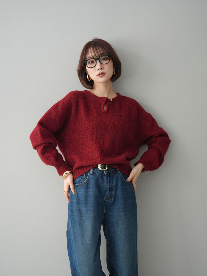 [SET]ツイストネックラメネップヤーンニットプルオーバー+ツイストネックラメネップヤーンニットプルオーバー(2set)