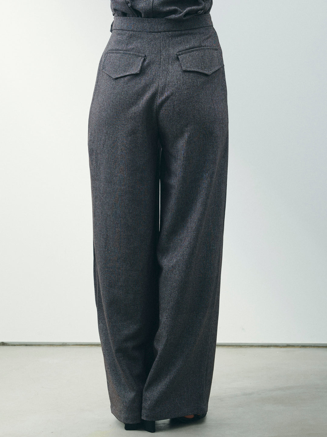 [SET]フラワーモチーフレースアップジレ＆ベルト付ワイドパンツSET UP(2set)