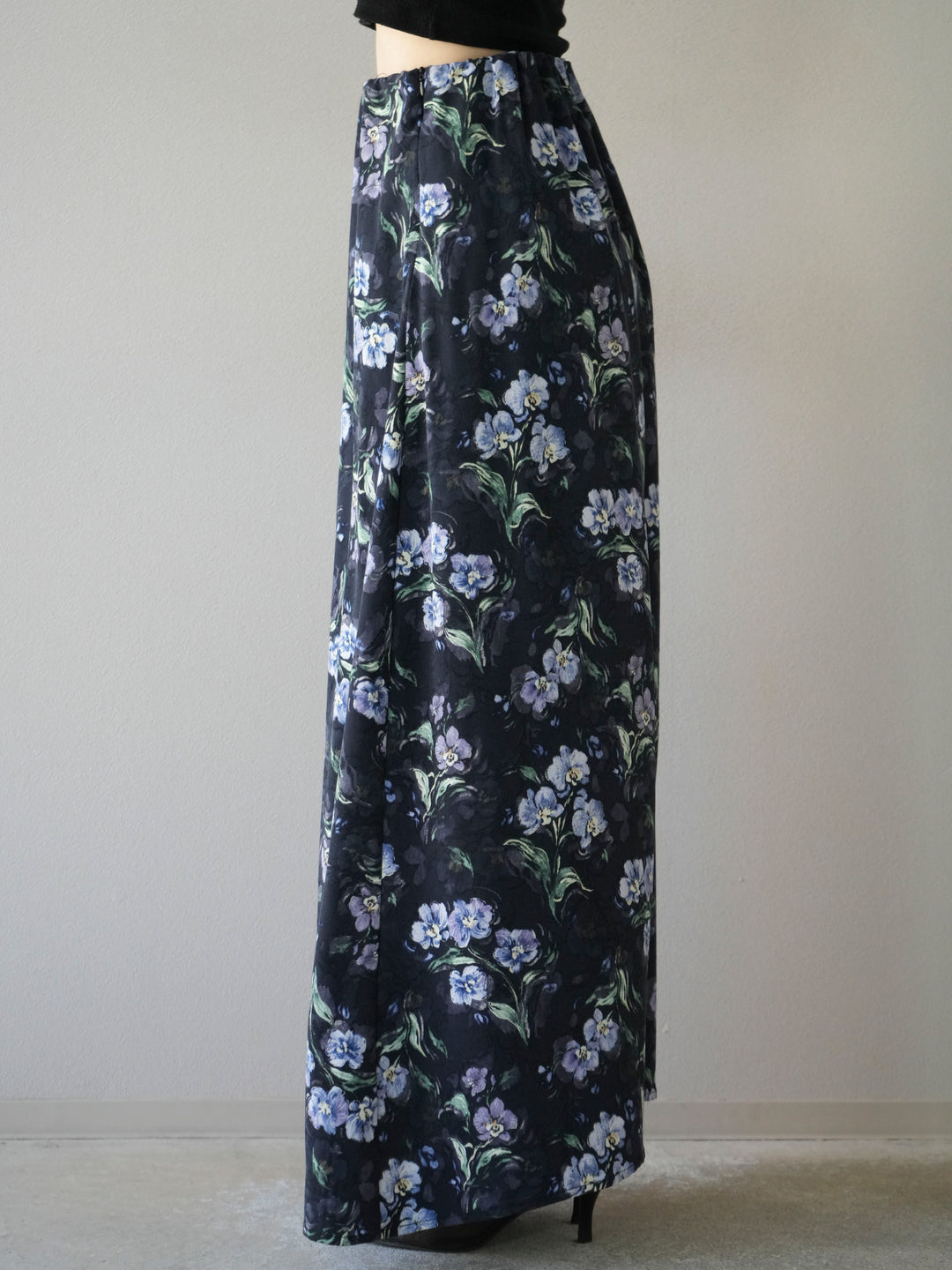 [予約]フラワーナロースカート/ネイビー