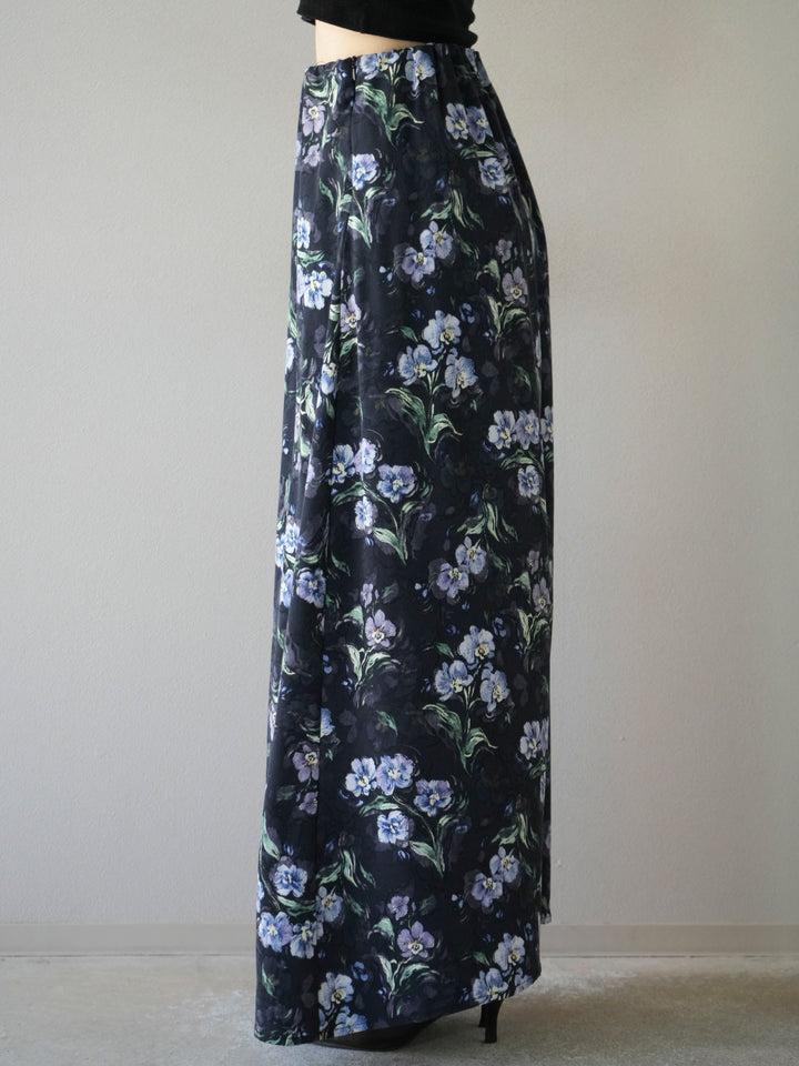 [予約]フラワーナロースカート/ネイビー