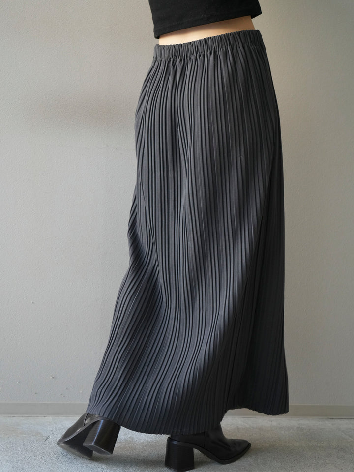 [予約]プリーツIラインスカート/charcoal