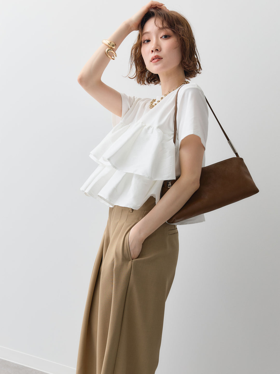 [SET]フリルティアードTEE+選べるアクセセット(2set)