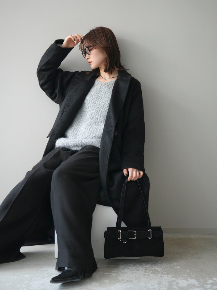 [予約]ソフトシャギーチェスターコート/black