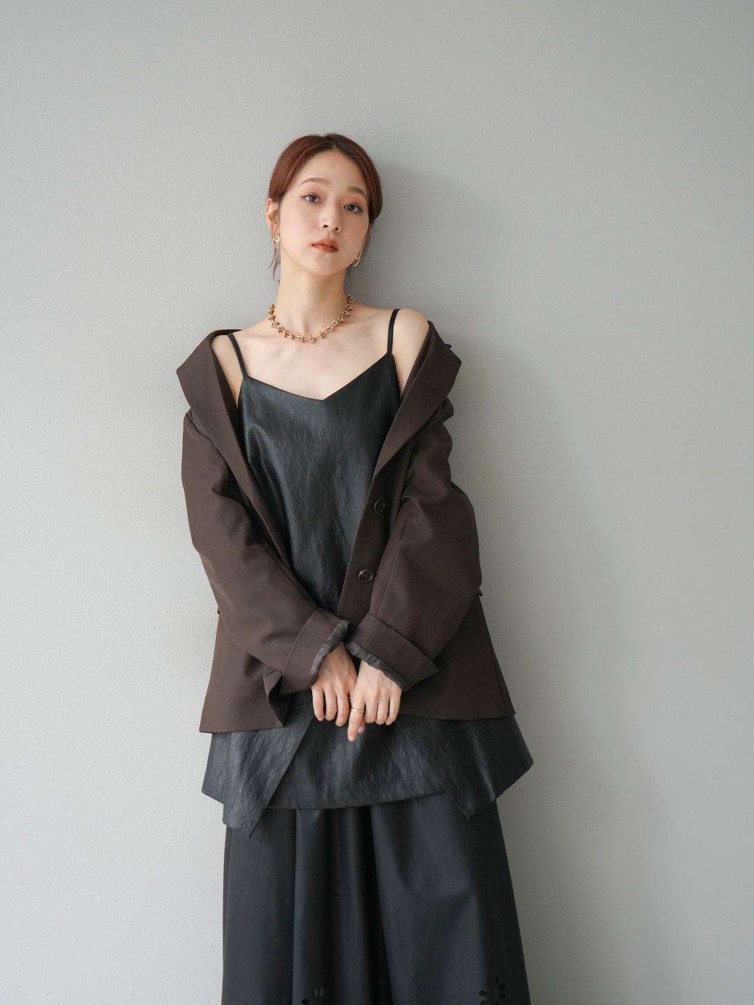 [予約]エステルオーバーテーラードジャケット/ブラウン