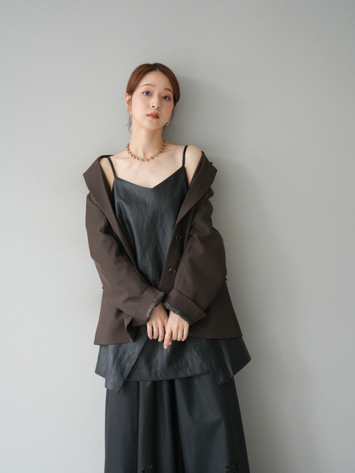 [予約]エステルオーバーテーラードジャケット/ブラウン