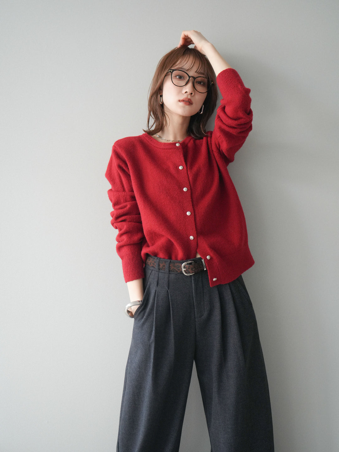 [SET]アンティークボタンニットカーディガン+アンティークボタンニットカーディガン(2set)