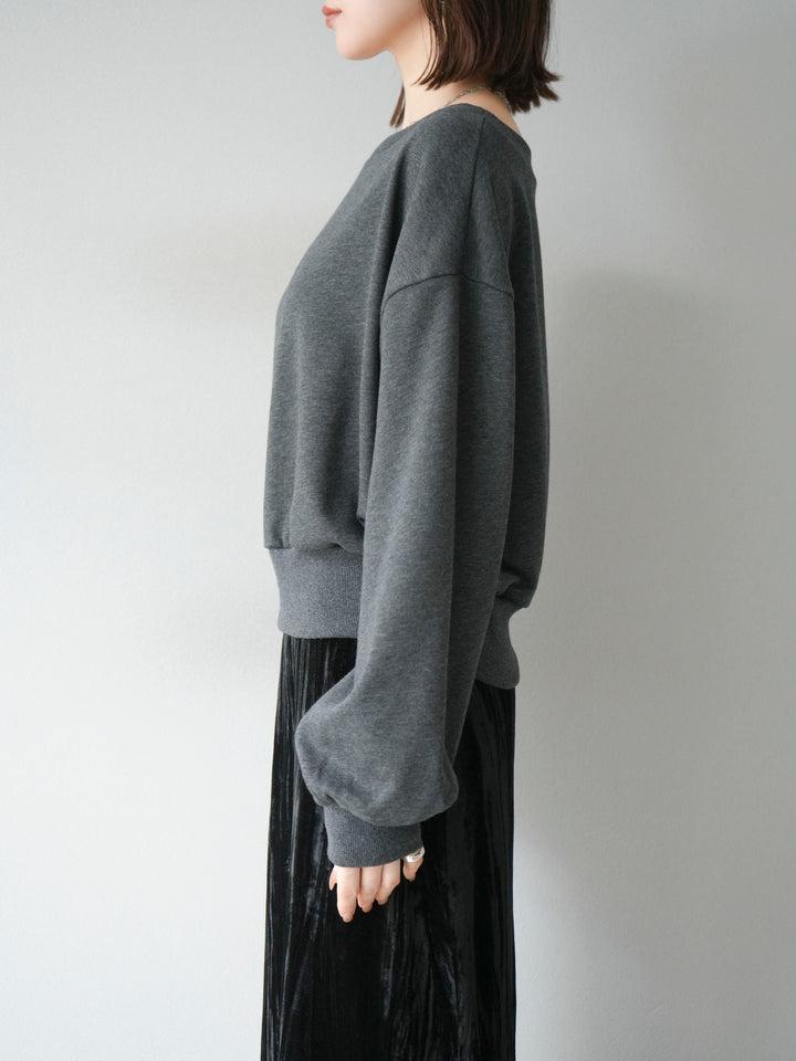 [予約]オフショルスウェットプルオーバー/チャコール