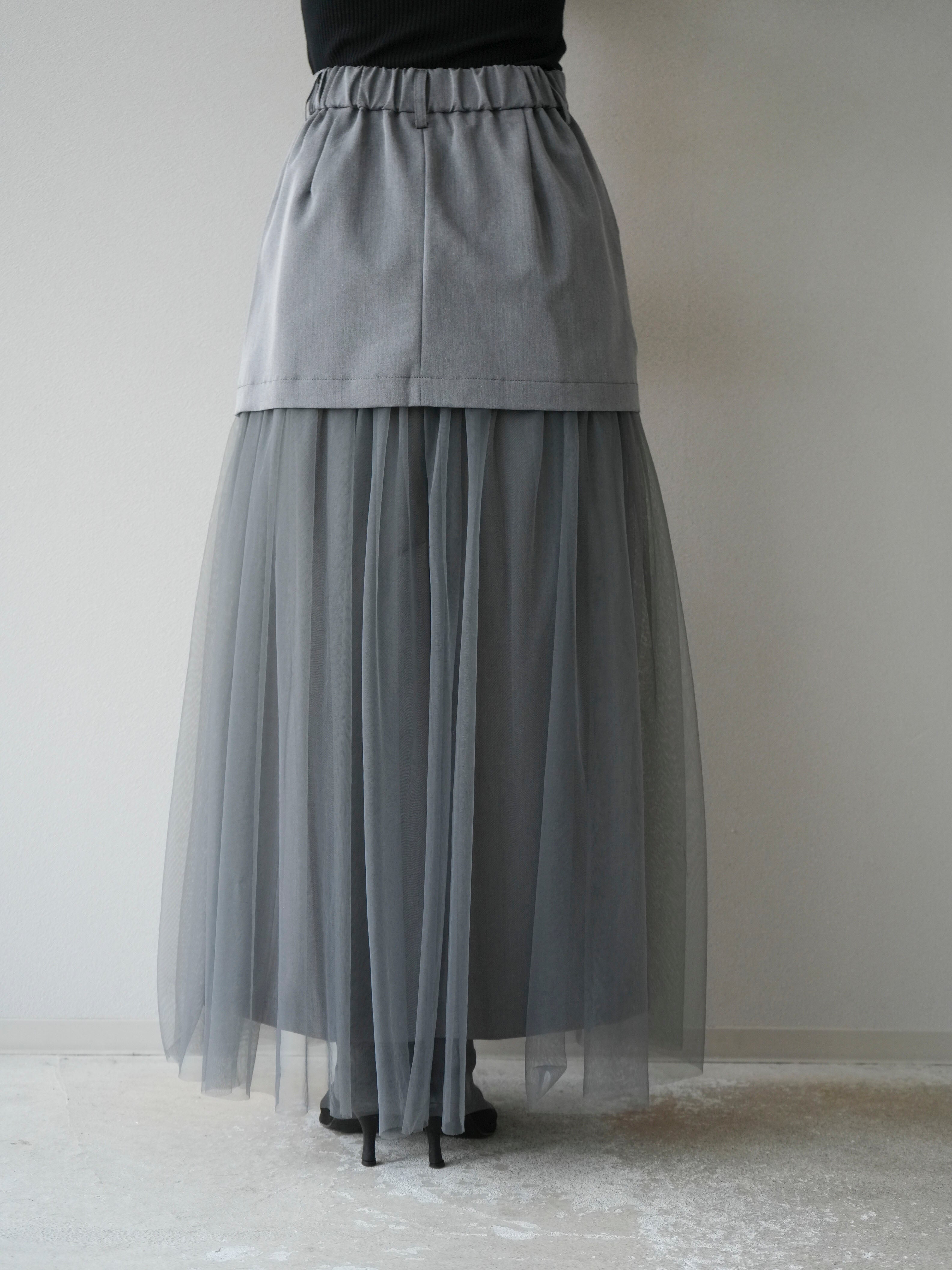 予約]エステル切替チュールスカート/グレー – Lumier