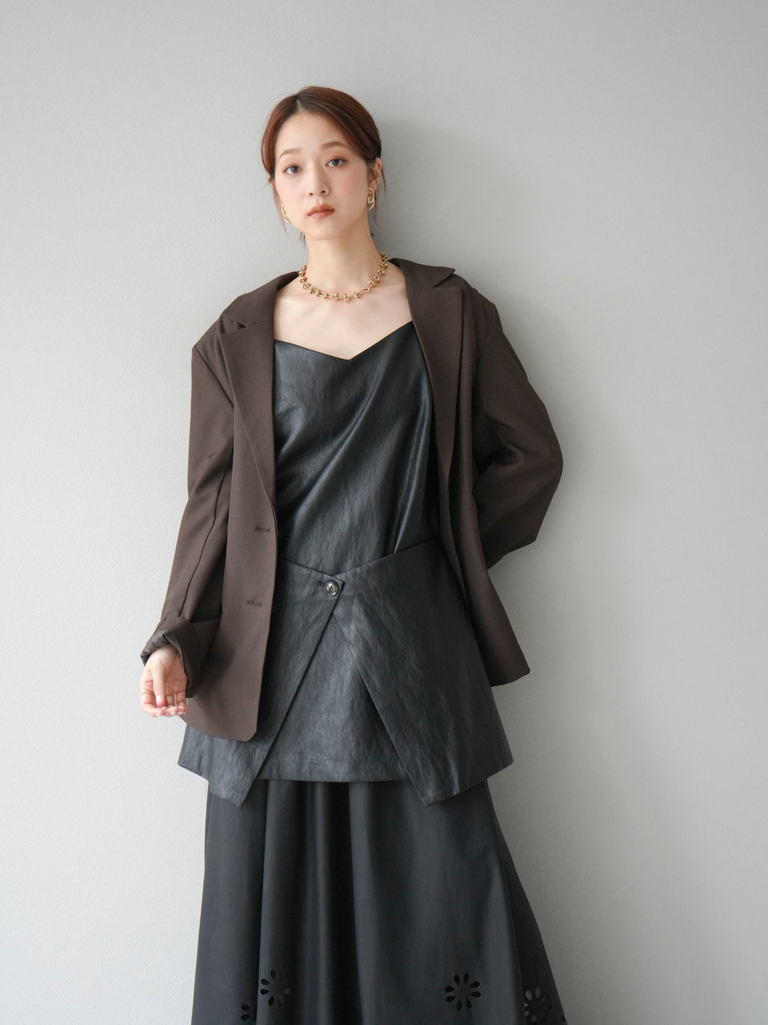 [予約]エステルオーバーテーラードジャケット/ブラウン