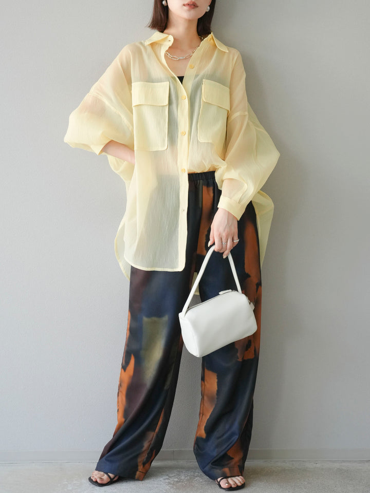[予約]BIGポケットオーバーシアーシャツ/ライトイエロー