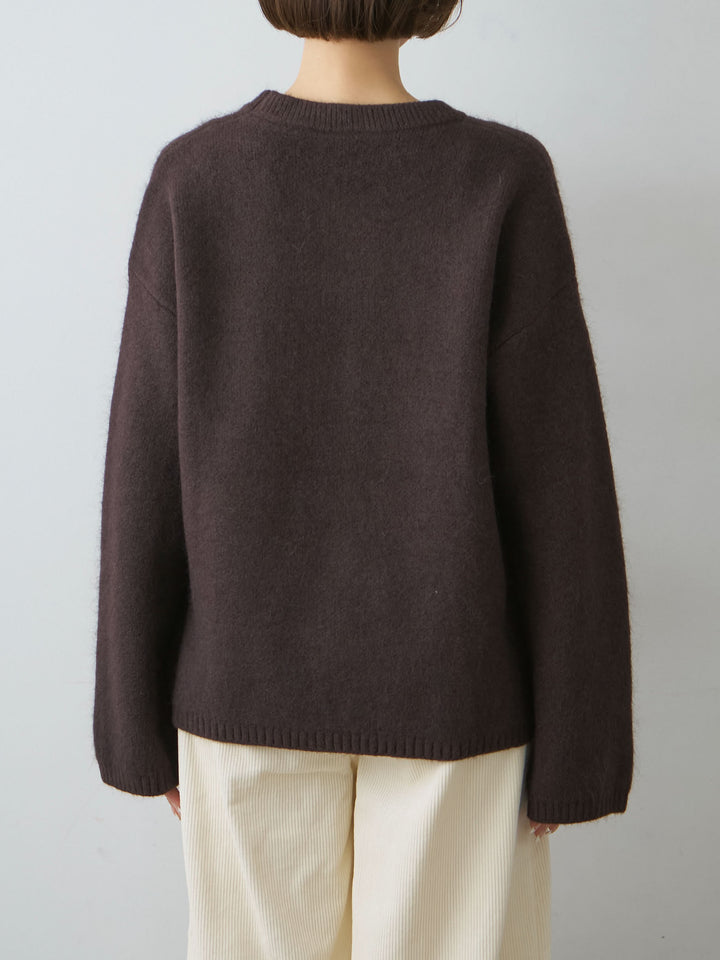 [予約]ソフトシャギークルーネックプルオーバー/brown