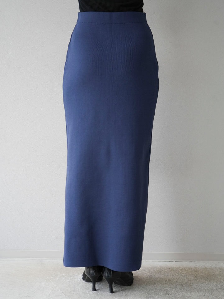 [予約]フロントジップニットタイトスカート/ネイビー