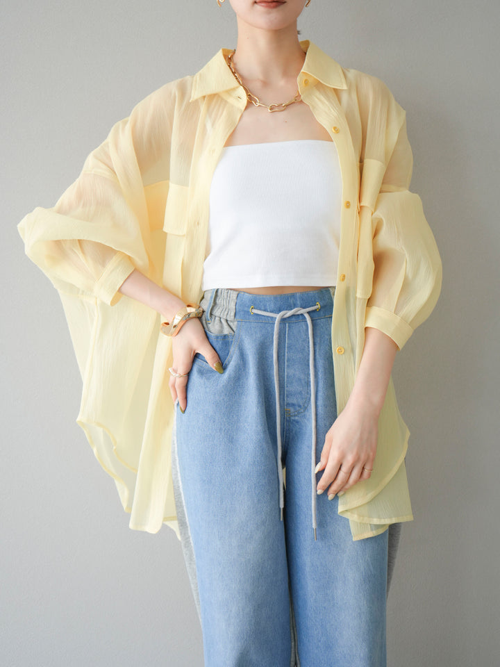 [予約]BIGポケットオーバーシアーシャツ/ライトイエロー