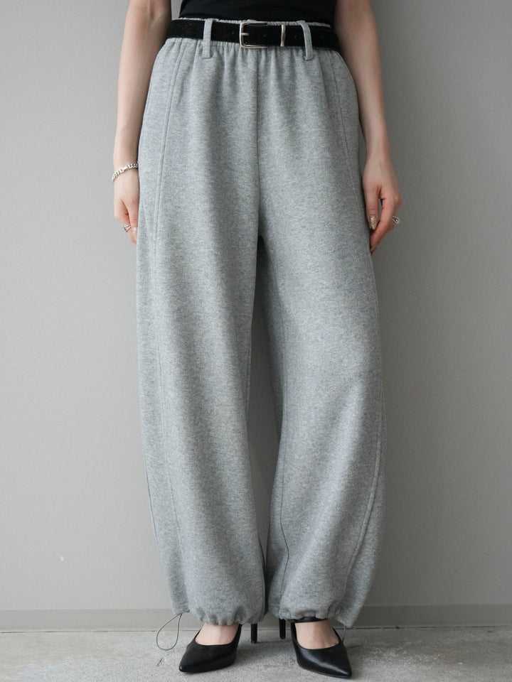 [予約]ベルト付裾ドロストスエットパンツ/lightgray