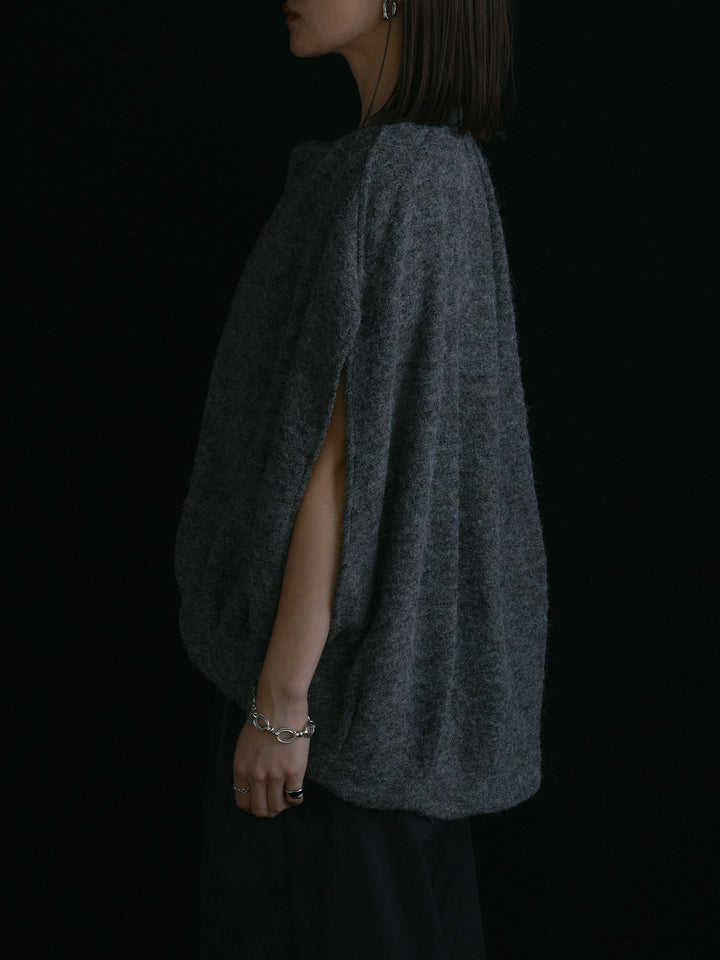 [予約]ウール混コクーンブルゾン/チャコール