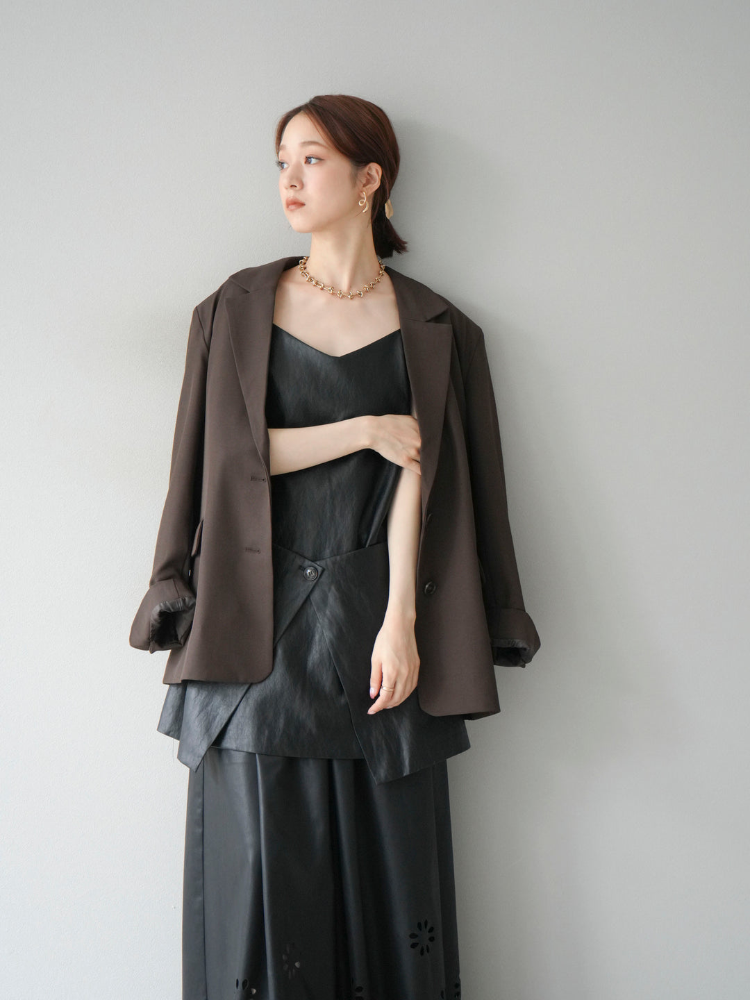 [予約]エステルオーバーテーラードジャケット/ブラウン