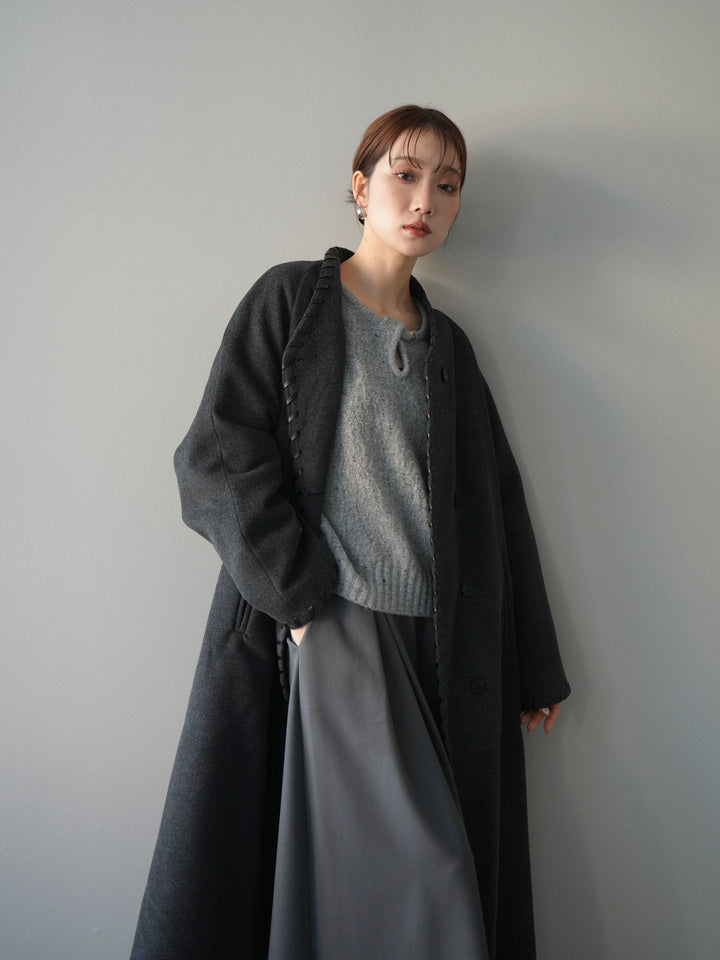 [SET]ハンドステッチ裏中綿ロングコート+ハンドステッチ裏中綿ロングコート(2set)