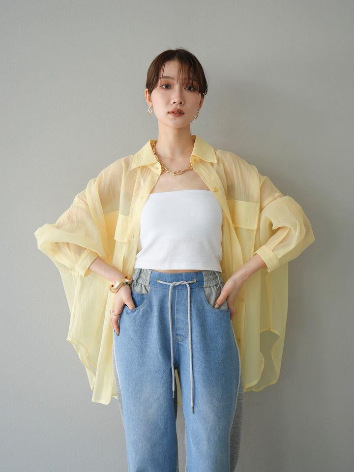 [予約]BIGポケットオーバーシアーシャツ/ライトイエロー