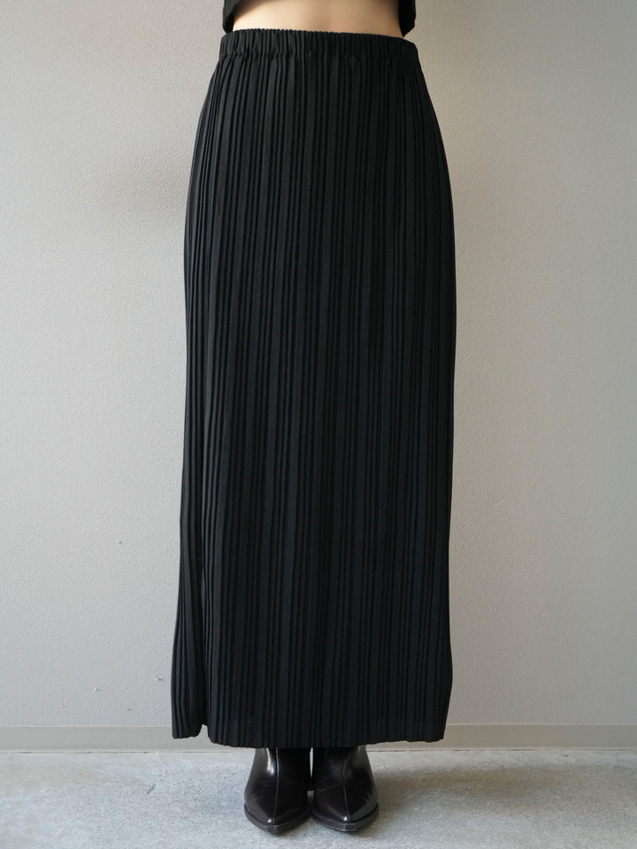 [予約]プリーツIラインスカート/black