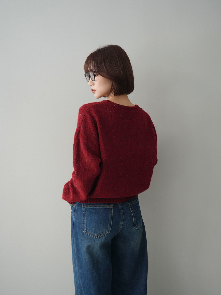 [SET]ツイストネックラメネップヤーンニットプルオーバー+ツイストネックラメネップヤーンニットプルオーバー(2set)