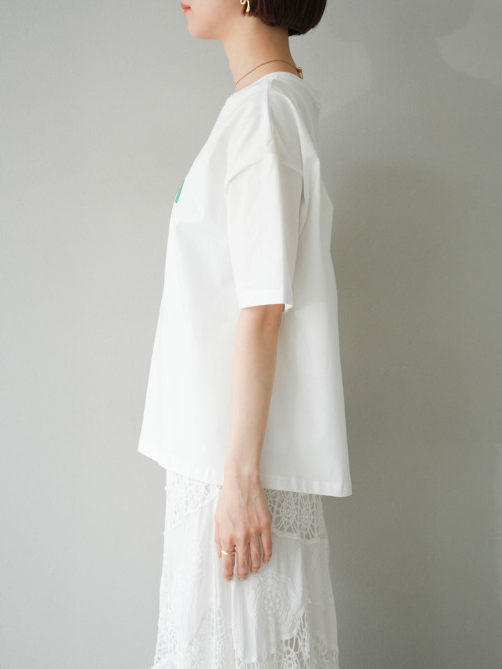 [預購] “NYUM” 標誌印花 Dry Touch 棉質 T卹/米白色