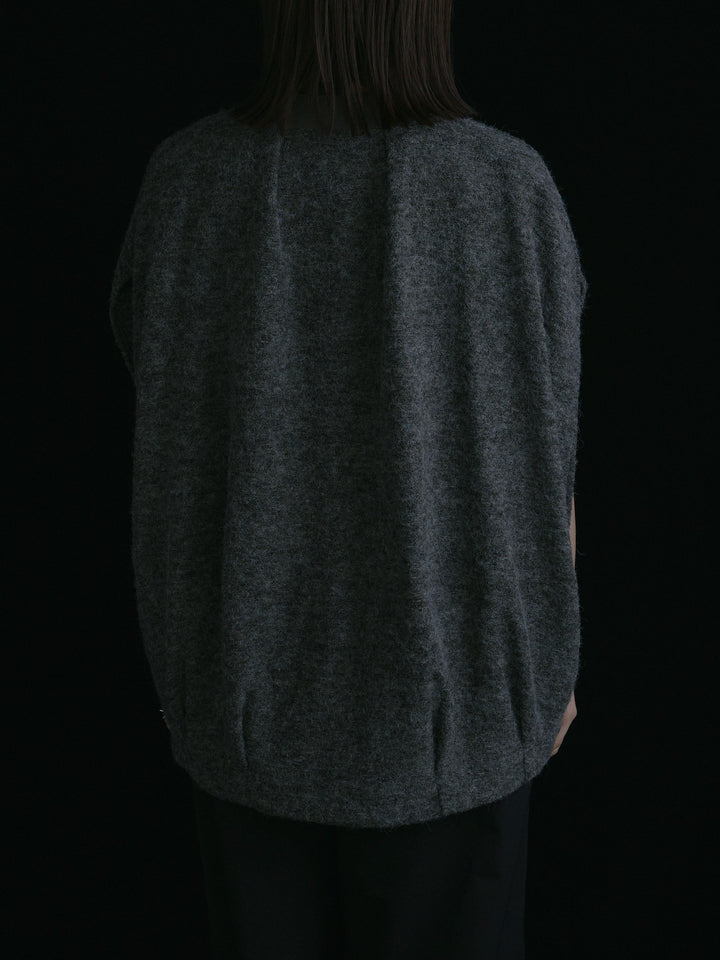 [予約]ウール混コクーンブルゾン/チャコール