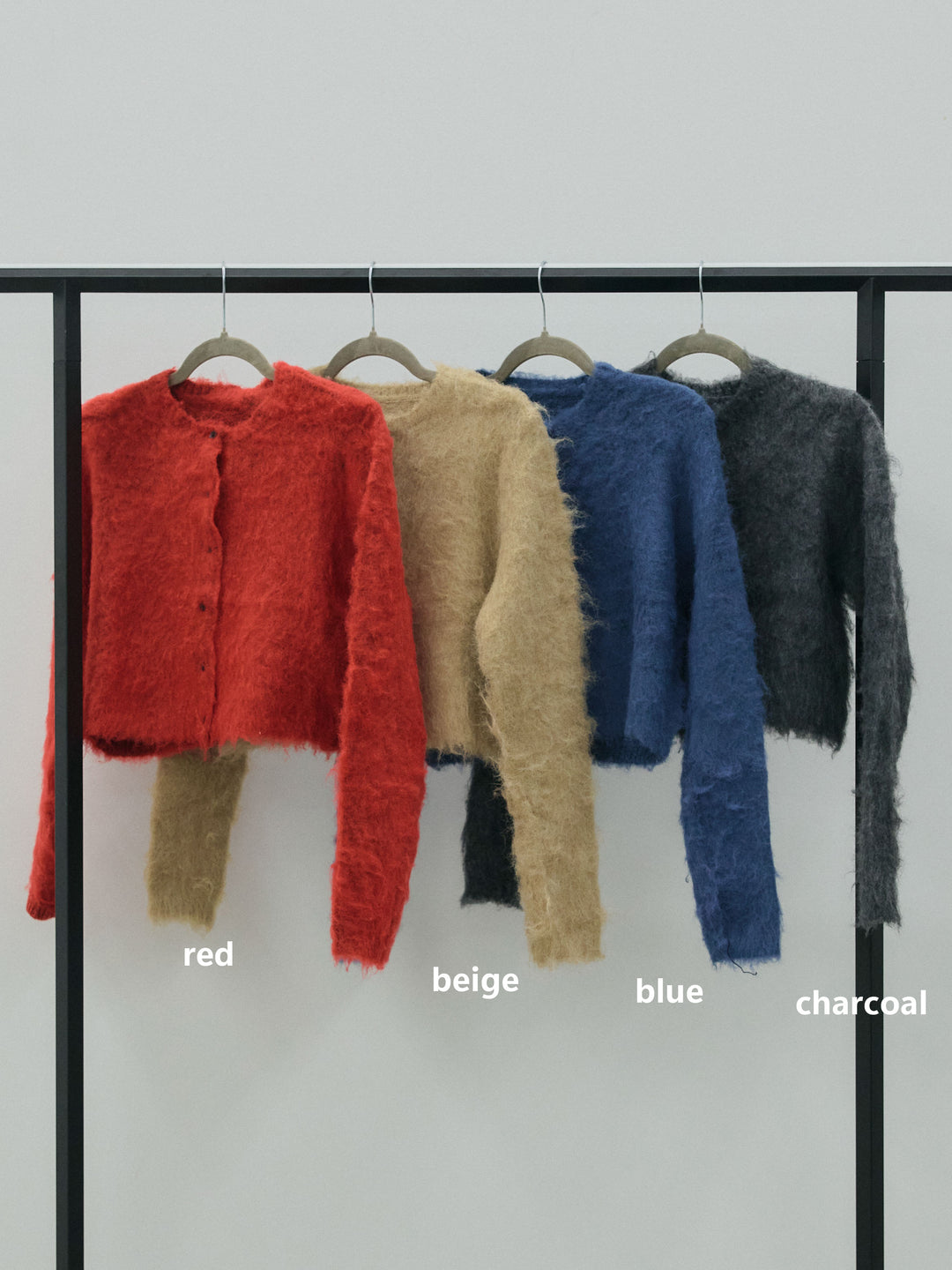 【Allure】[SET]モヘアタッチクロップドニットプルオーバー+ウールタッチウエスト巻きスカート(2set)