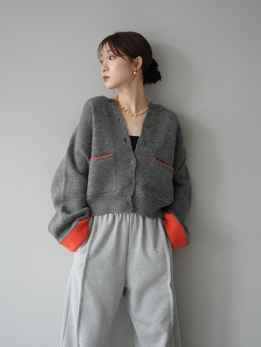 [SET]バイカラーオーバーニットカーディガン+バイカラーオーバーニットカーディガン(2set)